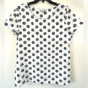 Loft white and black Polka Dot Blouse